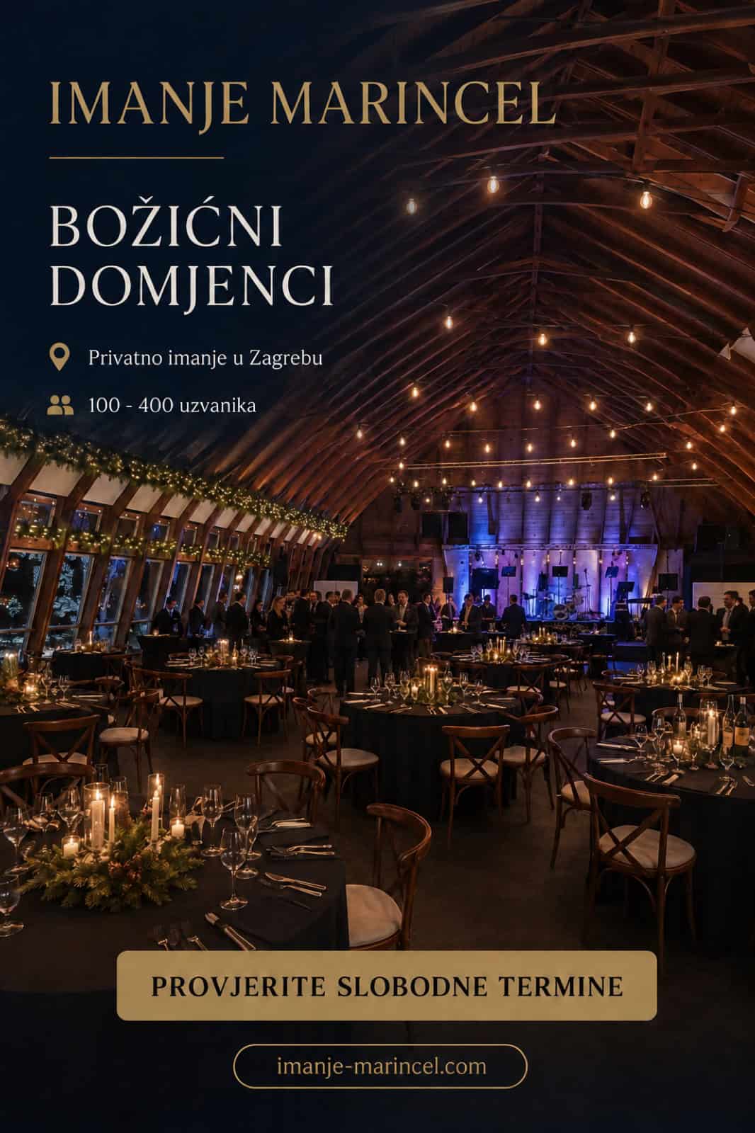 Božićni domjenci 2026. 2 Božićni domjenci na Imanju Marincel za 100 do 400 uzvanika
